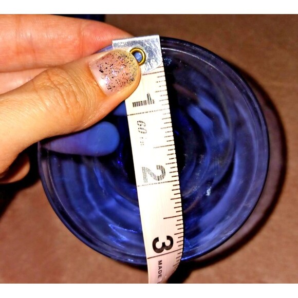 Libbey Martello Cobalt Blue Clear Set of 4 Goblets Water Wine Tea - Picture 8 of 8